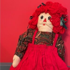 Raggedy Ann Doll with Christmas Dress